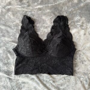 Black Lace Bralette Crop Top